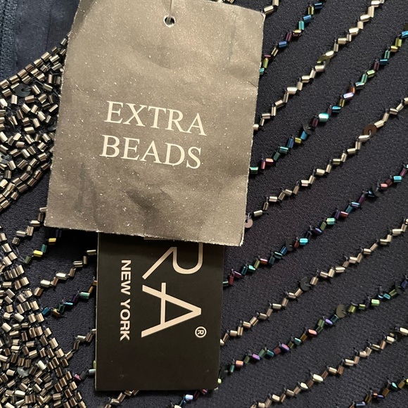 J Kara NWT Beaded Faux Wrap Long Dress - size 14W - Picture 9 of 9